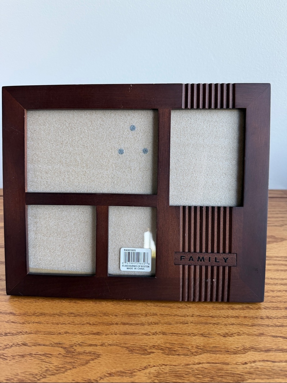 Burnes of Boston Rare Woods Family Multi-Opening Photo Frame in Dark Brown.